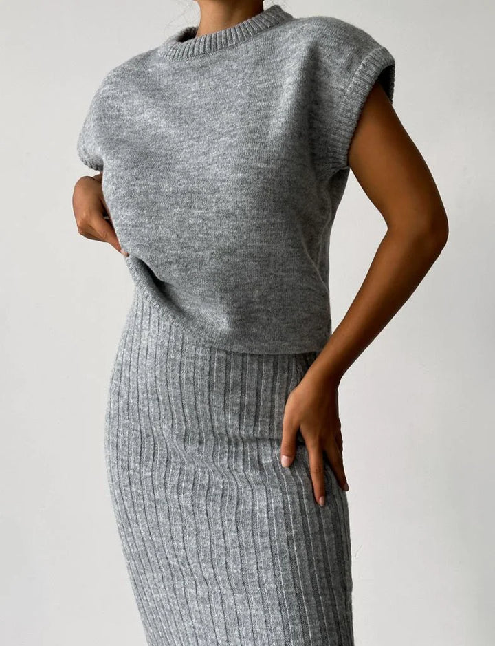 Levoire | Ensemble Élégant Doux En Deux Parties Gris