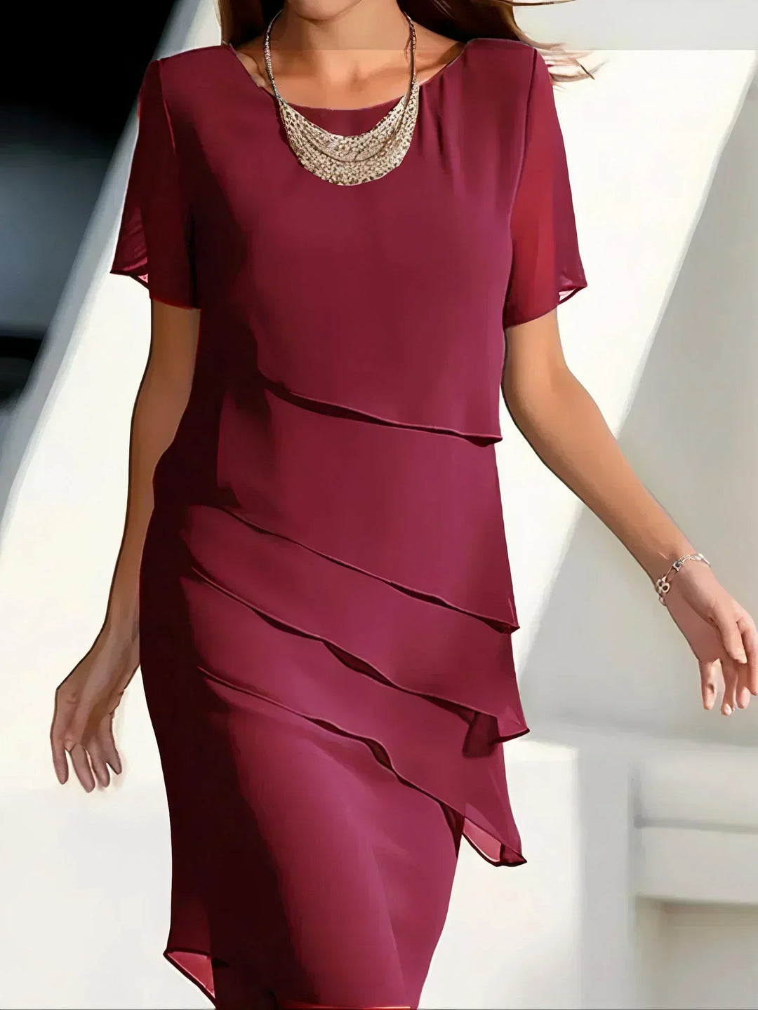 Levoire | Robe À Couches Avec Élégance Féminine Rot