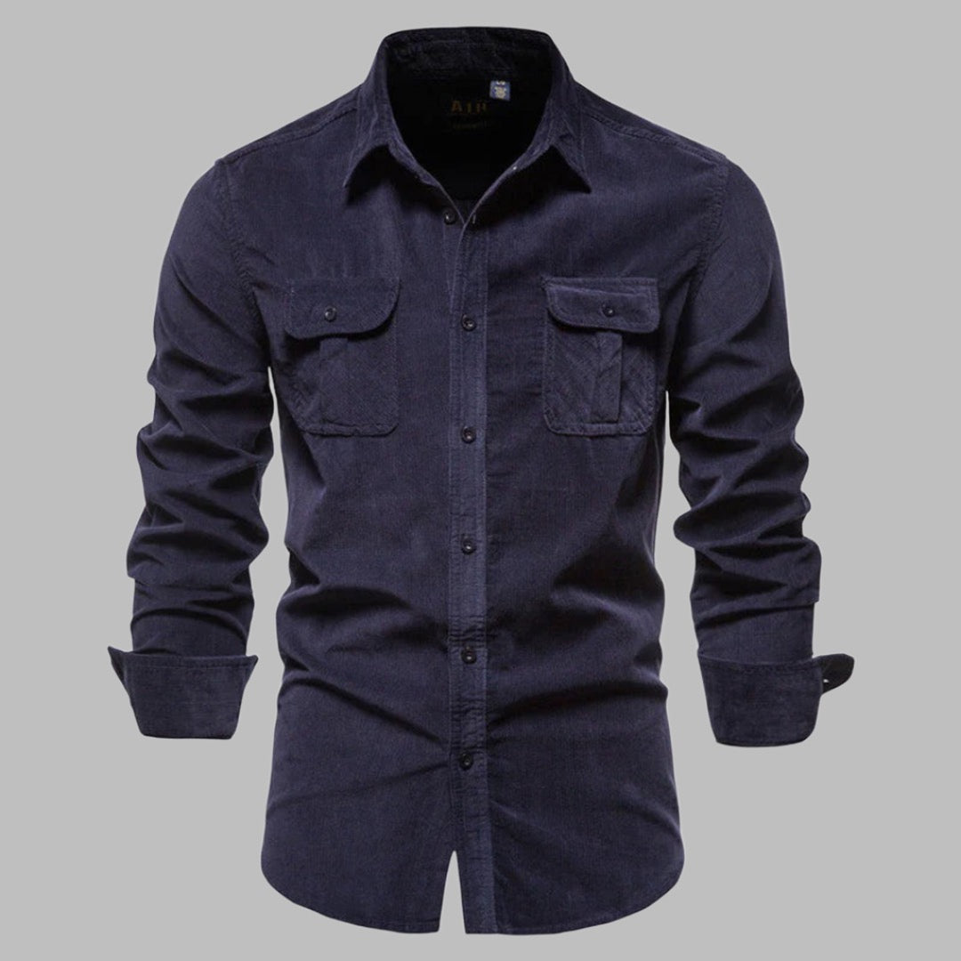 Levoire | Chemise À Manches Longues Style Safari Bleu