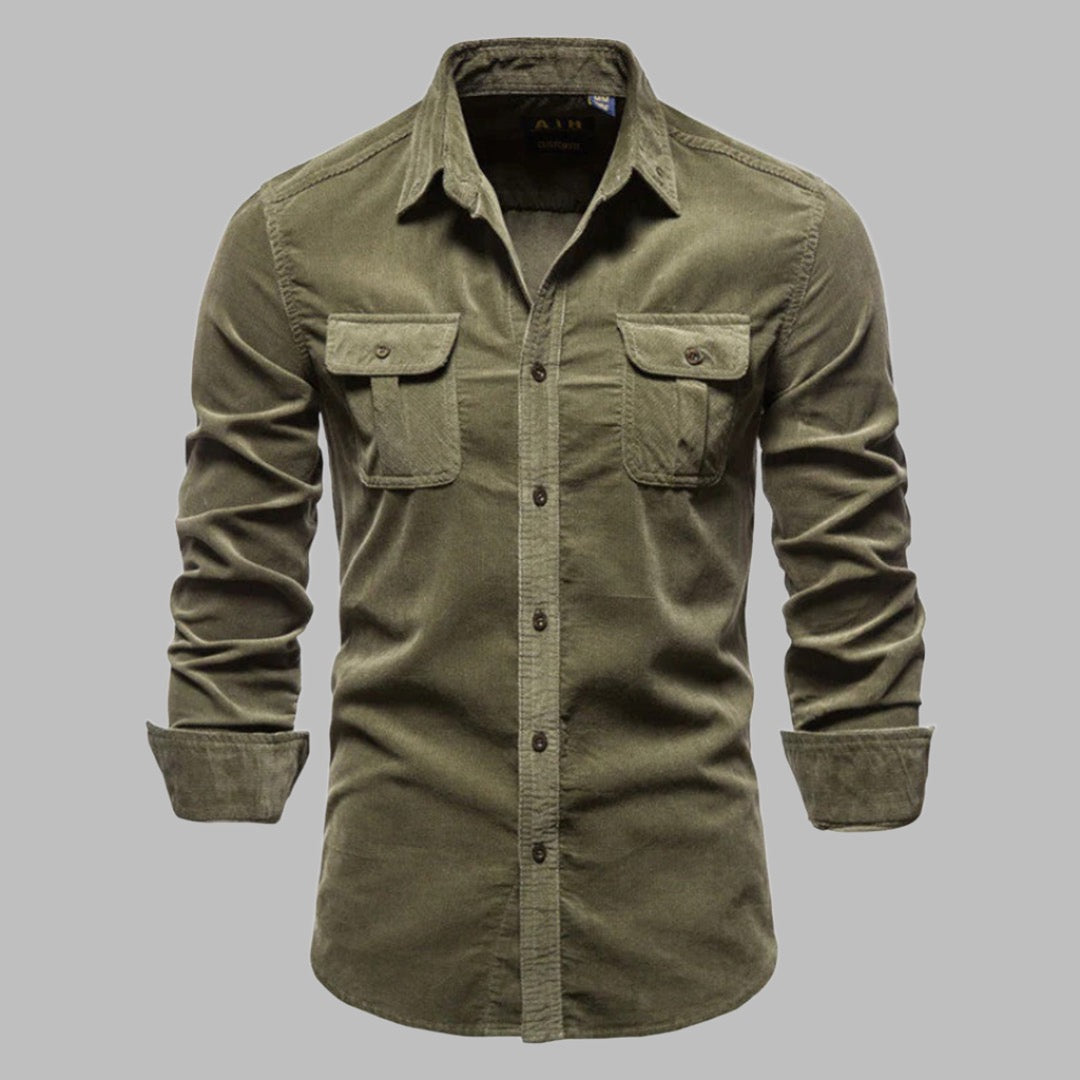 Levoire | Chemise À Manches Longues Style Safari Vert