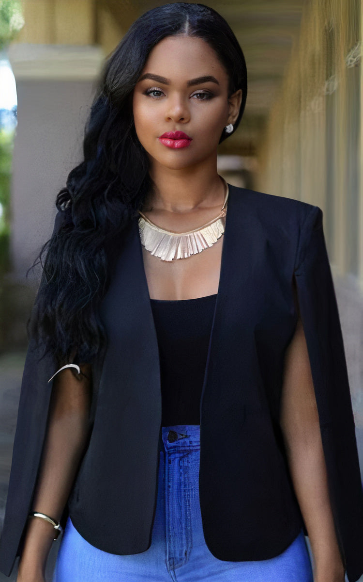 Levoire | Blazer Tendance Pour Le Bureau Noir