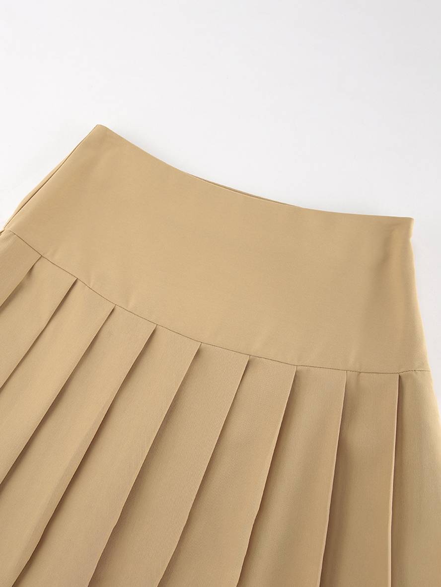 Levoire | Jupe Plissée A-Ligne Unie Élégante Pour Femme