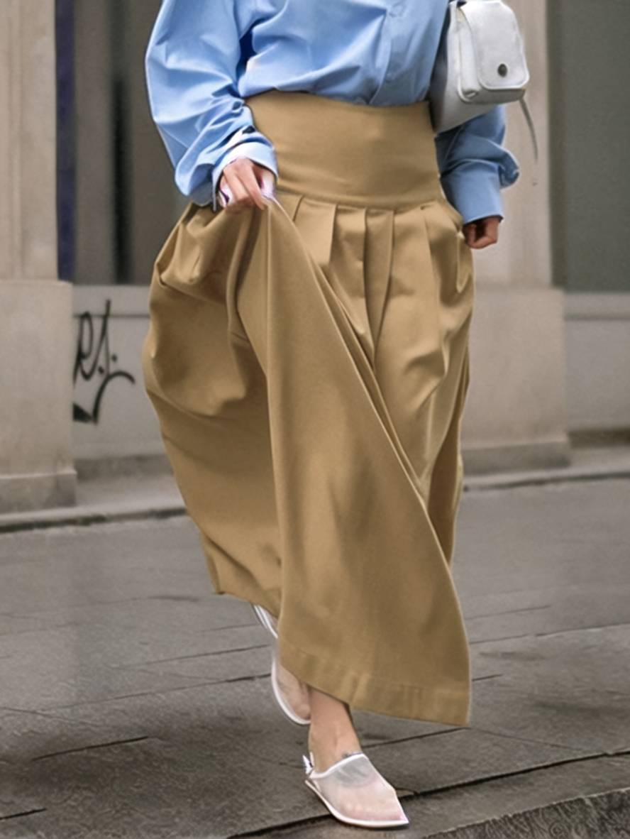 Levoire | Jupe Plissée A-Ligne Unie Élégante Pour Femme