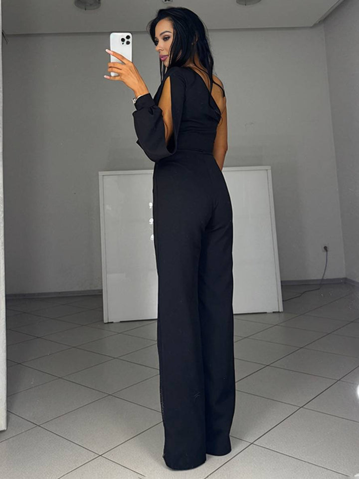 Levoire | Robe À Une Épaule Évasée Avec Fente Sur Le Côté À Manches Longues Pour Femme Casual Élégant Détendu Cérémonie