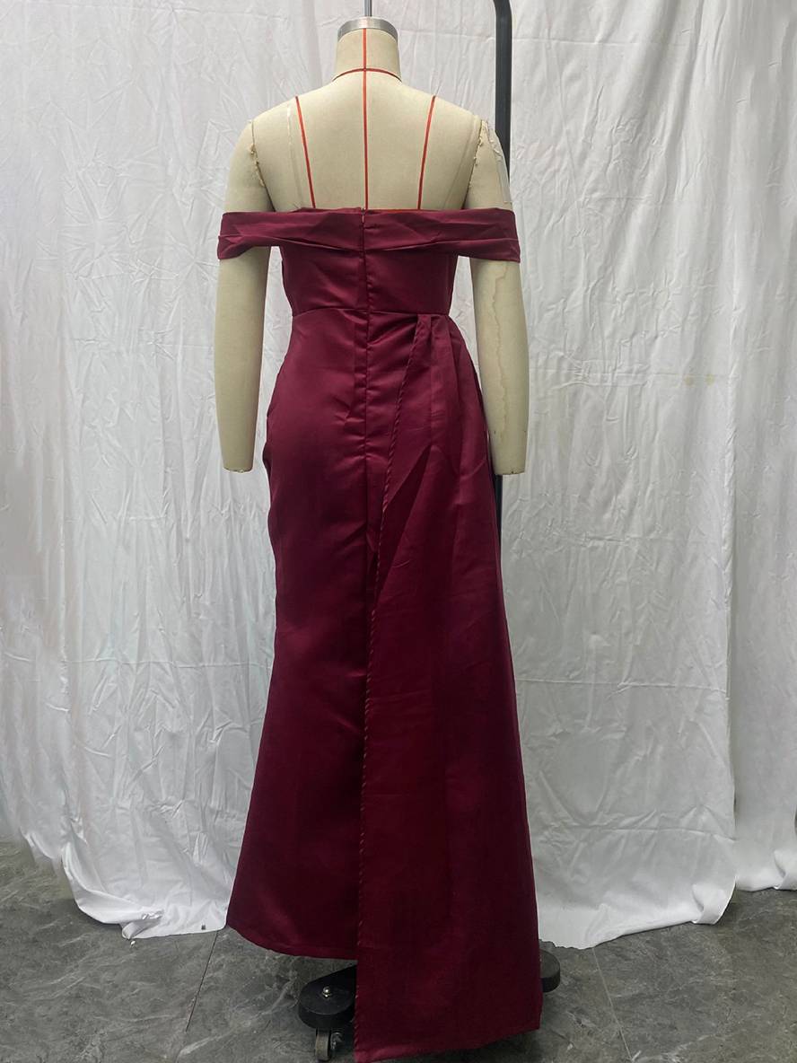 Levoire | Robe Longue Fente Latérale Dos Nu En Découpe Bateau Sans Manches Élégante Robe De Soirée