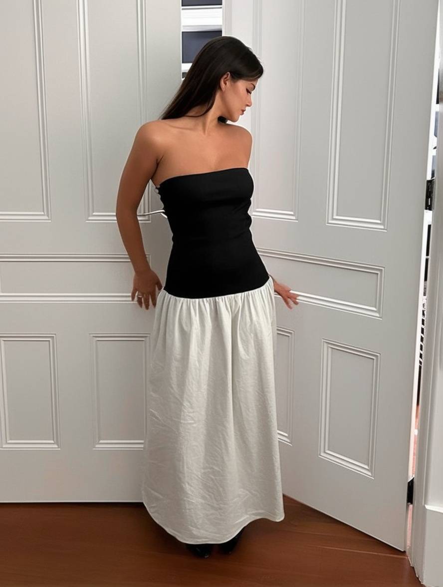 Levoire | Élégante Robe Bustier Longue Sans Manches Femme Mode Décontractée Bal De Fin D'Année