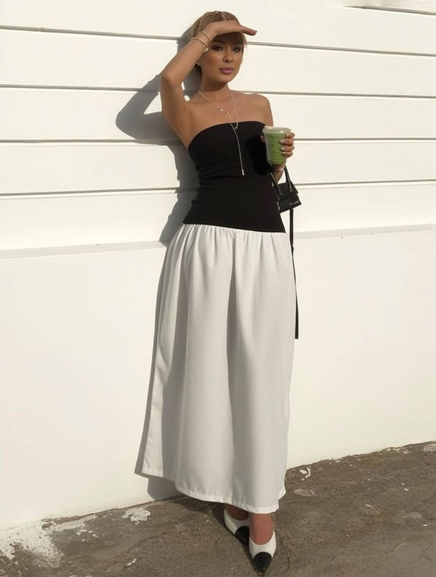 Levoire | Élégante Robe Bustier Longue Sans Manches Femme Mode Décontractée Bal De Fin D'Année