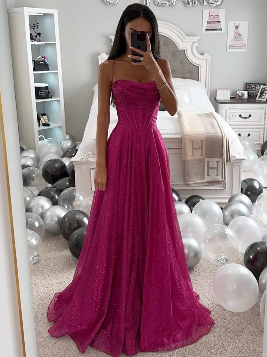 Levoire | Robe Longue Bronzage Avec Fines Bretelles Sans Manches Femme Élégante Soirée Cérémonie Rose