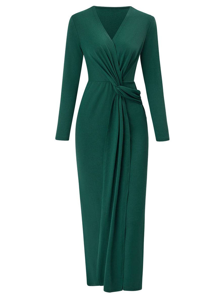 Levoire | Robe Sans Manches Longue Avec Décolleté En V Bouton Élégante Décontractée Soirée Bal