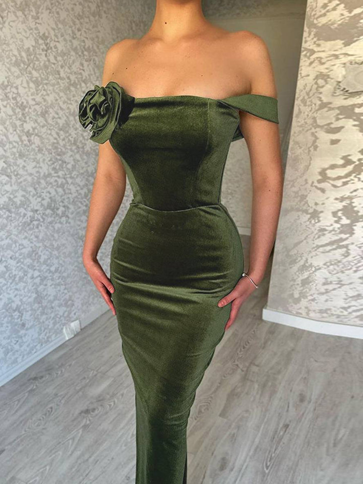 Levoire | Robe Longue Taille Sans Manches Élégante Pour Bal De Fin D'Études Robe De Soirée Pour Mariage Vert