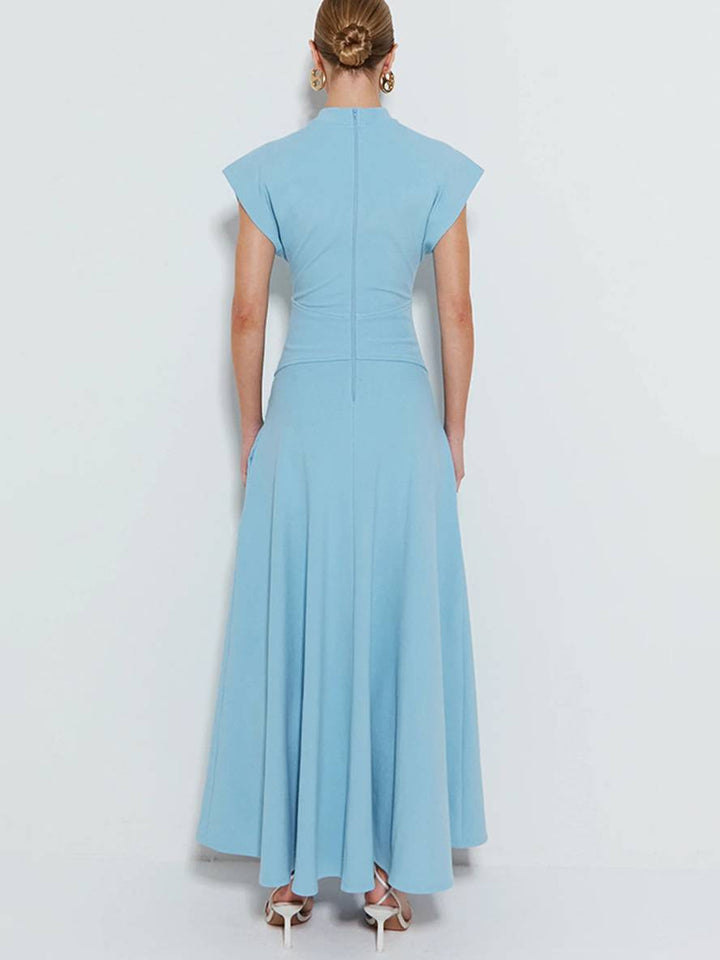 Levoire | Robe Longue En Col Rond Fendue Avec Poches Latérales Sans Manches Décontractée Élégante Pour Soirée De Mariage