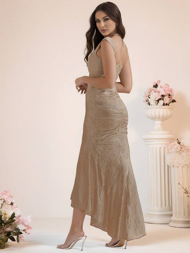Levoire | Robe De Soirée Longue Élastique En Dentelle Sirène Corset Décolleté En Bateau Sans Manches Pour Dames Élégante Cérémonie