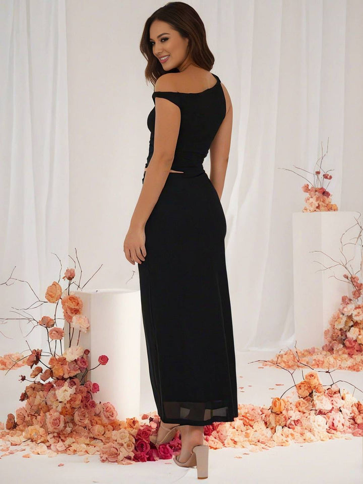 Levoire | Robe En Tulle Longue À Épaule Dénudée Sans Manches Pour Femmes Élégante Invitée De Mariage Robe De Plage