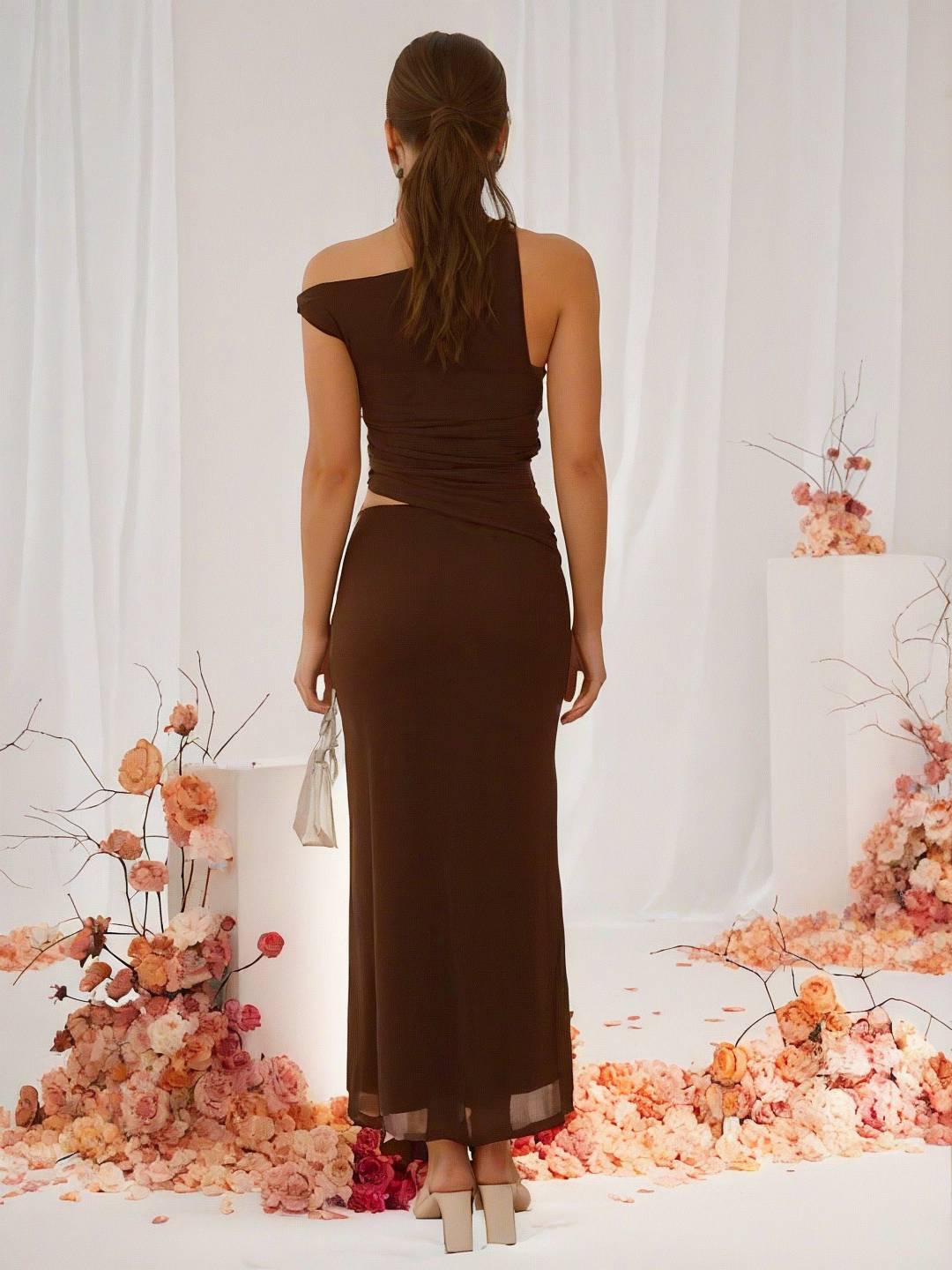 Levoire | Robe En Tulle Longue À Épaule Dénudée Sans Manches Pour Femmes Élégante Invitée De Mariage Robe De Plage