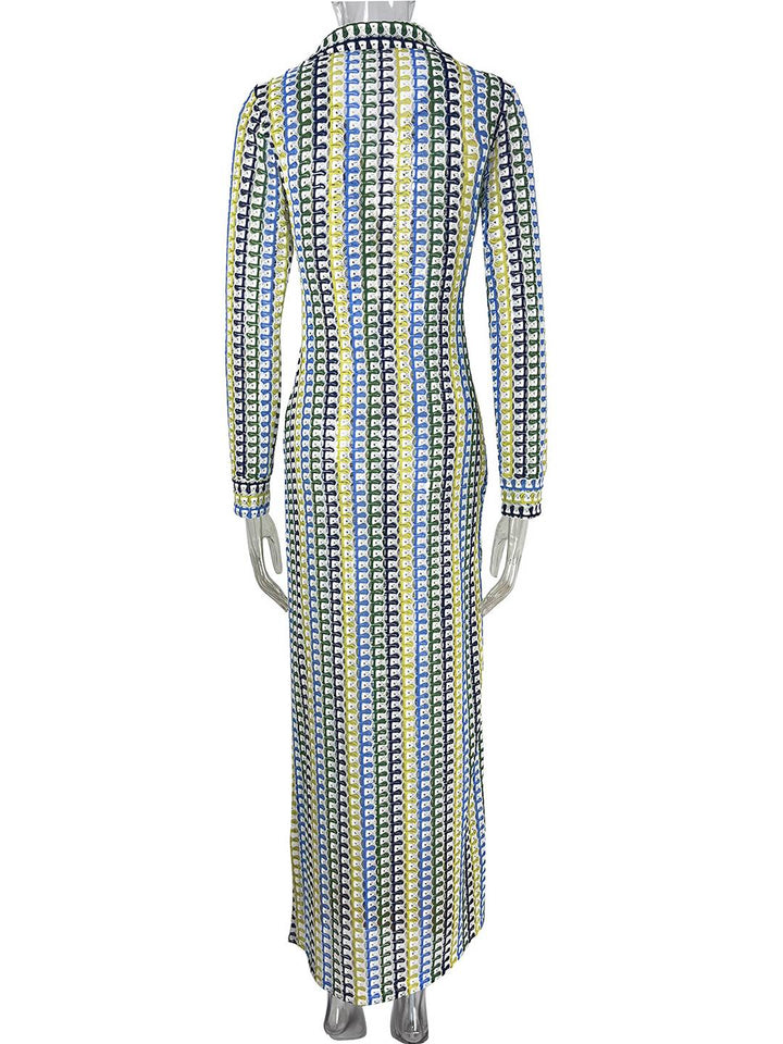 Levoire | Robe Longue En Crochet Avec Décolleté Plongeant Motif Floral Fente Manches Longues Boho Décontracté Plage Pour L'Été