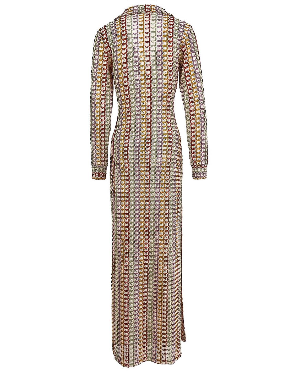 Levoire | Robe Longue En Crochet Avec Décolleté Plongeant Motif Floral Fente Manches Longues Boho Décontracté Plage Pour L'Été