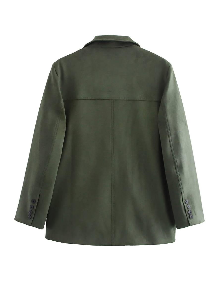 Levoire | Blazer En Daim Avec Poches À Bouton Manches Longues Femme Décontracté Large Oversized Manteau