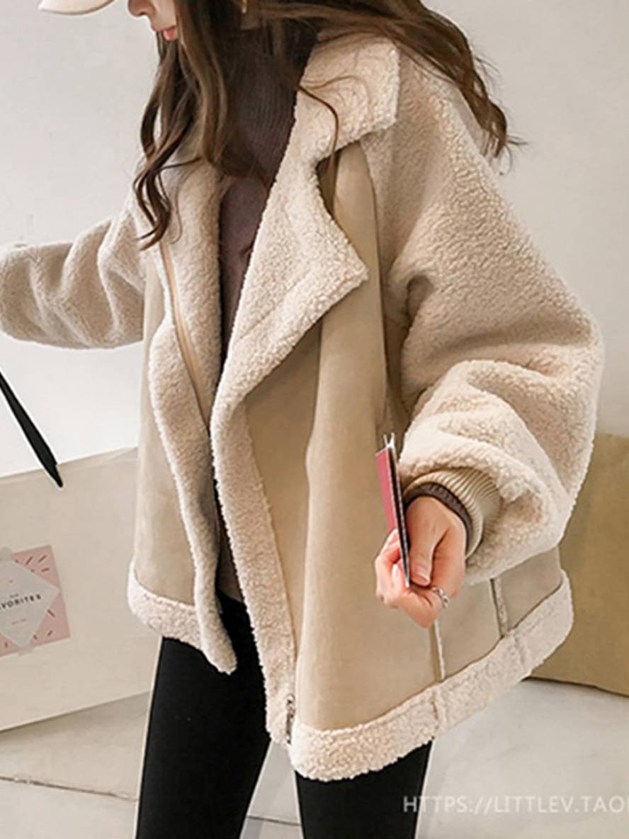 Levoire | Blouson Style Pilote En Suède Teddy Oversize Veste D'Hiver