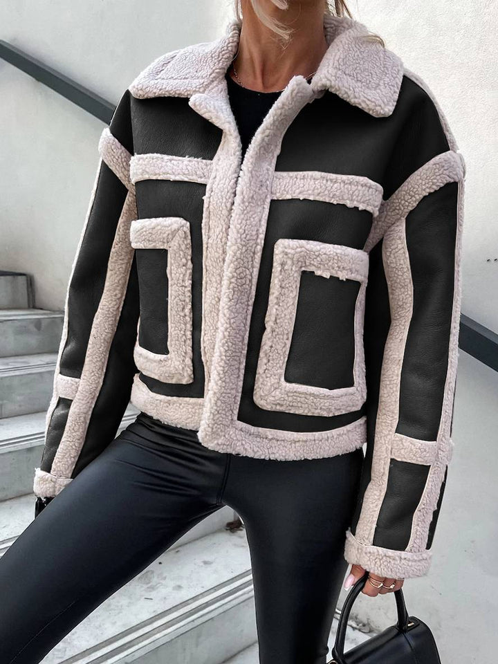 Levoire | Mi-Lange Blouson Pilote En Daim Avec Manches Longues Femme Perfecto Style Boyfriend Hiver