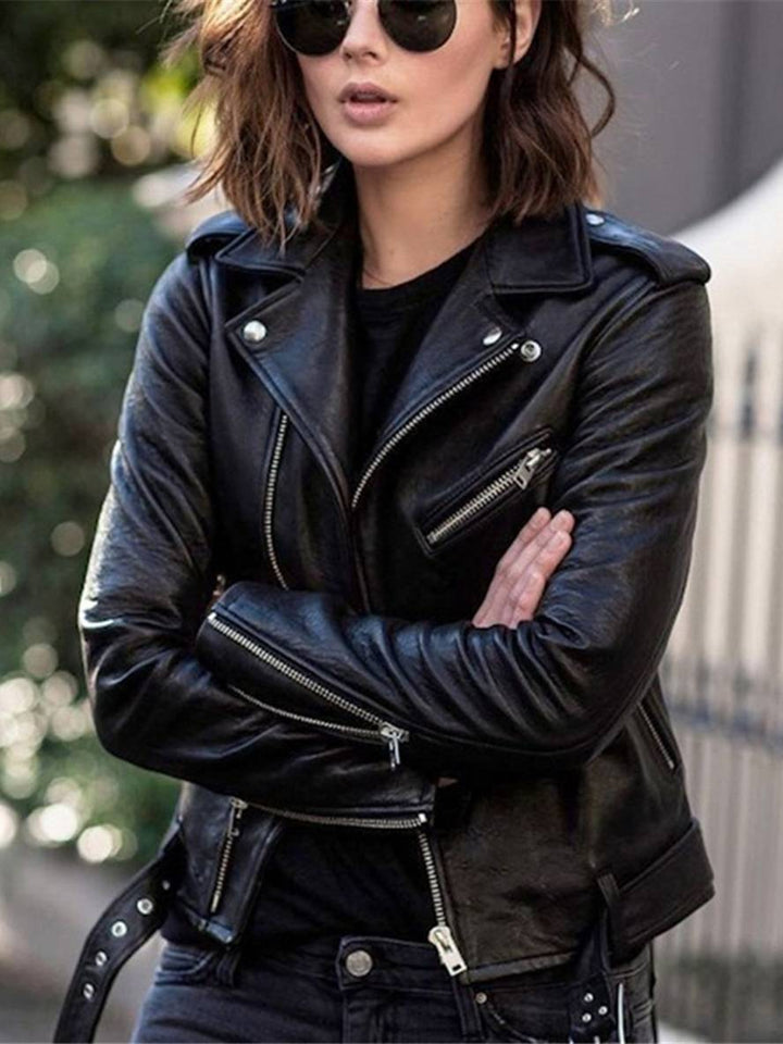 Levoire | Perfect Vestes De Moto En Cuir Synthétique À Fermeture Éclair Élégantes Pour Femmes Noir