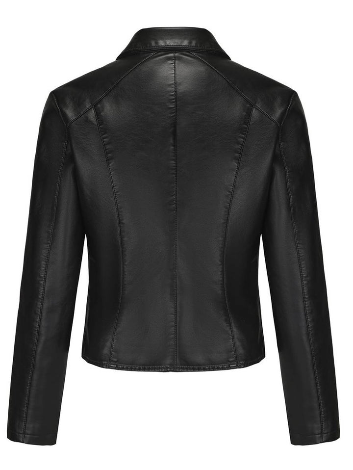 Levoire | Veste Courte Parfaite En Simili Cuir Avec Boutons Pression Et Clous, Col À Revers, Manches Longues, Mode De Loisirs Pour Femmes, Veste D'Automne