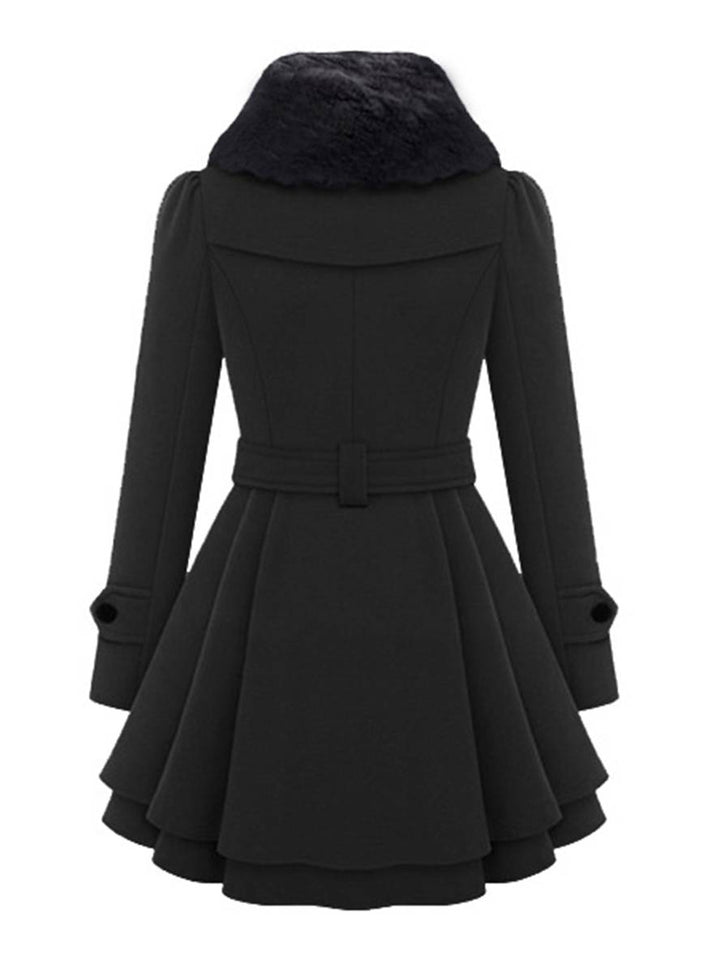 Levoire | Manteau Avec Fausse Fourrure À Double Bouton Femme Élégant Parka D'Hiver