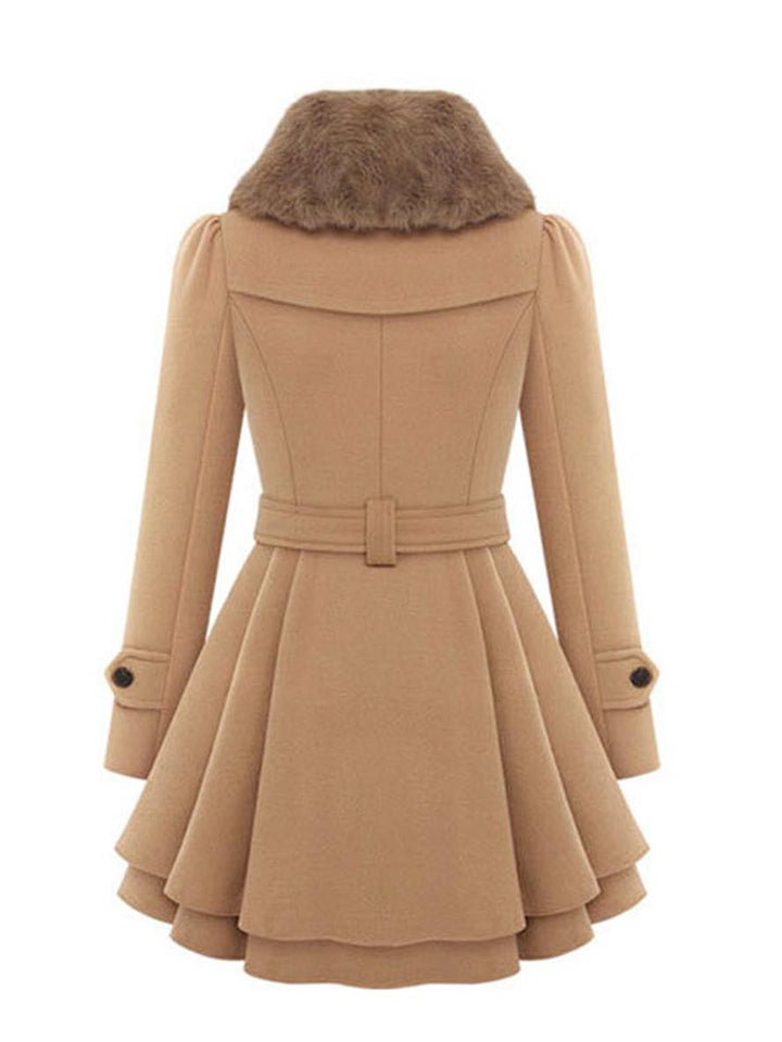 Levoire | Manteau Avec Fausse Fourrure À Double Bouton Femme Élégant Parka D'Hiver