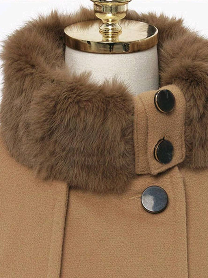 Levoire | Manteau Avec Fausse Fourrure À Double Bouton Femme Élégant Parka D'Hiver