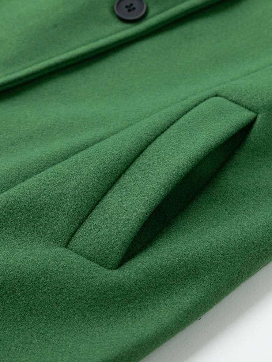 Levoire | Manteau En Laine À Fermeture À Boutons, Poches, Col À Revers Pour Femmes, Élégant, Vintage, Veste D'Hiver