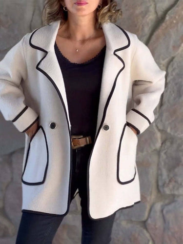 Levoire | Manteau En Laine Midi-Long Avec Boutons Poches Col À Revers Femme Élégant Décontracté Oversized Veste