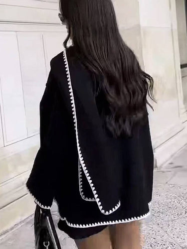 Levoire | Manteau En Laine Avec Poches À Bouton Et Cordon À Manches Longues Pour Femmes Élégant Décontracté Mode Veste
