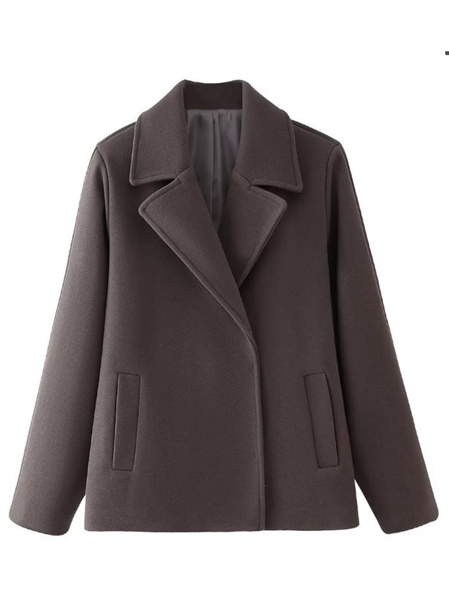 Levoire | Manteau En Laine Avec Col À Revers Long Boutons Manches Élégant Décontracté Oversized Blouson
