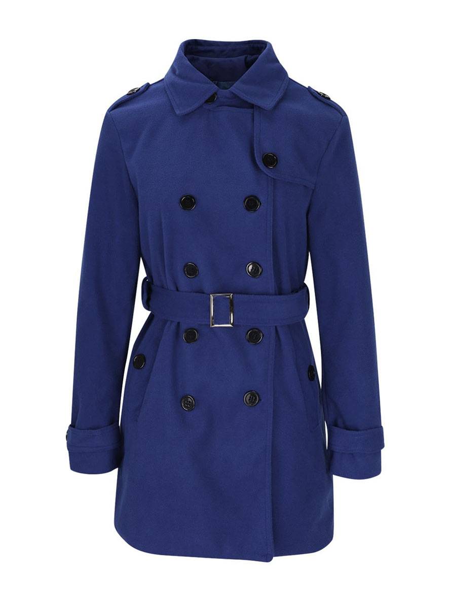 Levoire | Mi-Long Manteau En Laine À Double Boutonnage Ceinture Col À Revers Pour Femmes Élégante Veste Décontractée