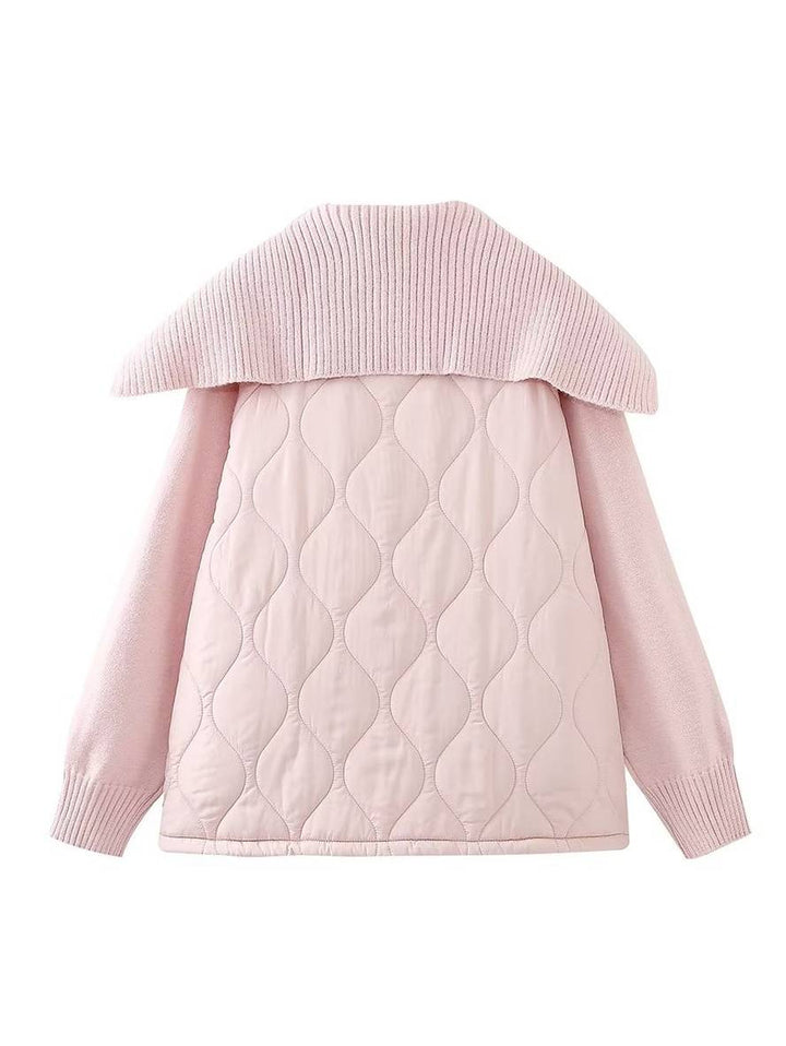 Levoire | Manteau En Coton Géométrique À Boutonnière, Poches, Col À Revers, Manches Longues, Dames, Décontracté, Coupe Ample