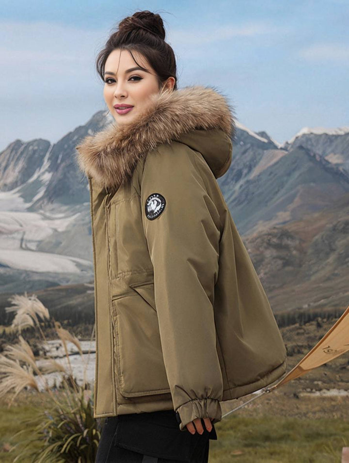 Levoire | Parka Avec Capuche Fermeture Éclair Poches Manches Longues Femmes Élégant Décontracté Ample Casual Manteau D'Hiver
