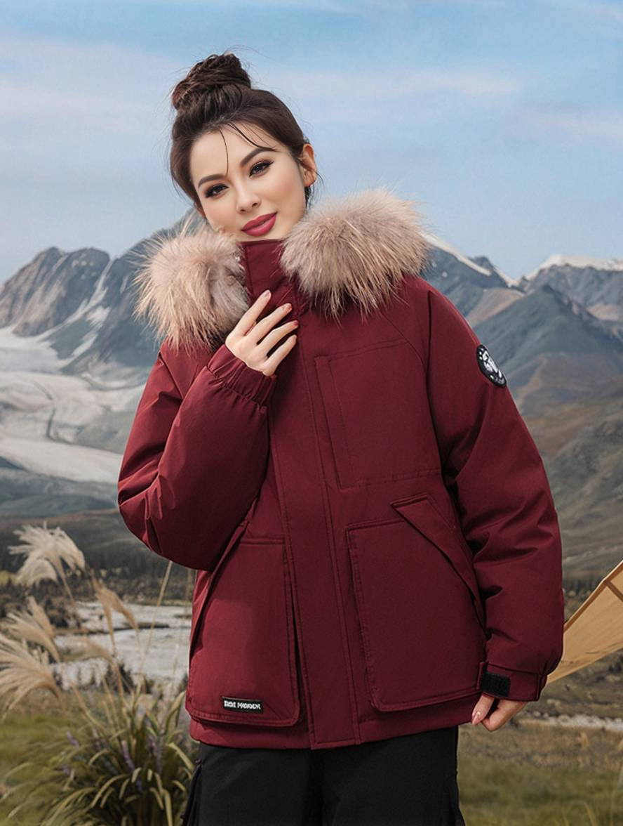 Levoire | Parka Avec Capuche Fermeture Éclair Poches Manches Longues Femmes Élégant Décontracté Ample Casual Manteau D'Hiver