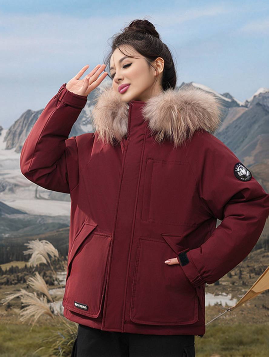 Levoire | Parka Avec Capuche Fermeture Éclair Poches Manches Longues Femmes Élégant Décontracté Ample Casual Manteau D'Hiver