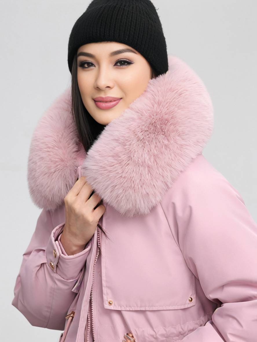 Levoire | Parka Moyen Avec Capuche Poches Fermeture Éclair Manches Longues Femme Décontracté Oversized Loisirs Hiver Doudoune
