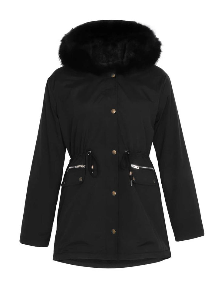 Levoire | Parka Mi-Longue En Fausse Fourrure Avec Capuche Et Fermeture Éclair Pour Femmes Veste D'Hiver Décontractée Et Ample