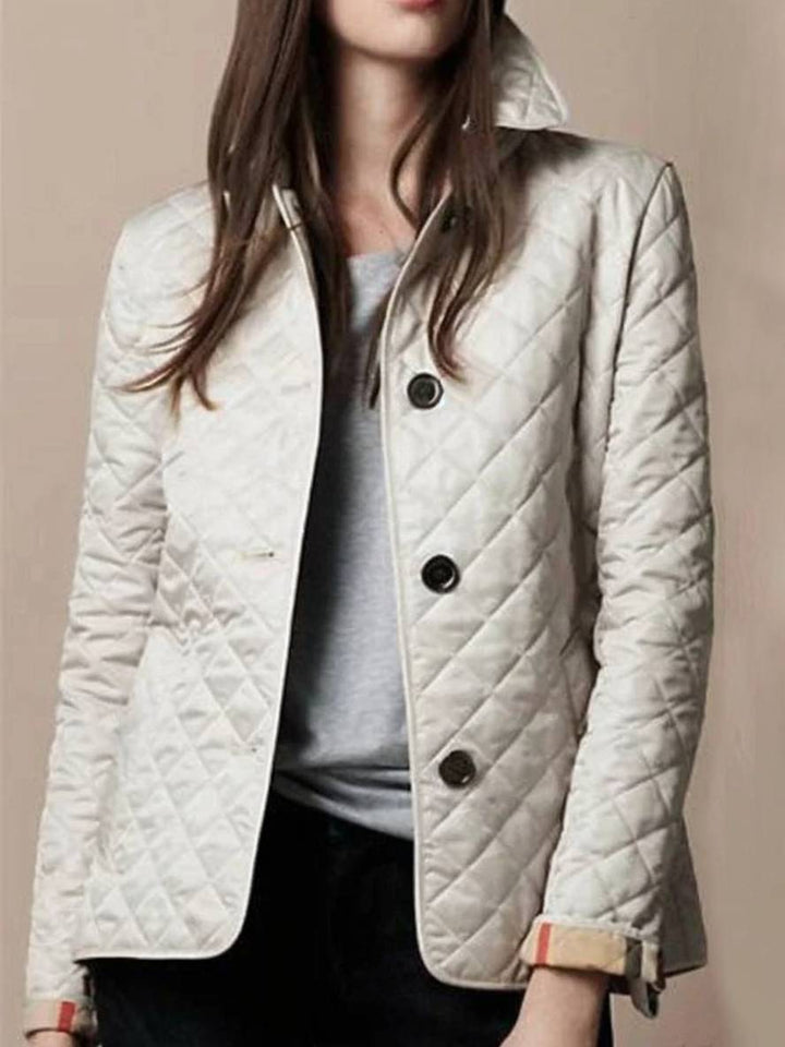 Levoire | Manteau Court Uni Avec Poches À Boutons Revers Manches Longues Femme Veste Décontractée Élégante Blanc