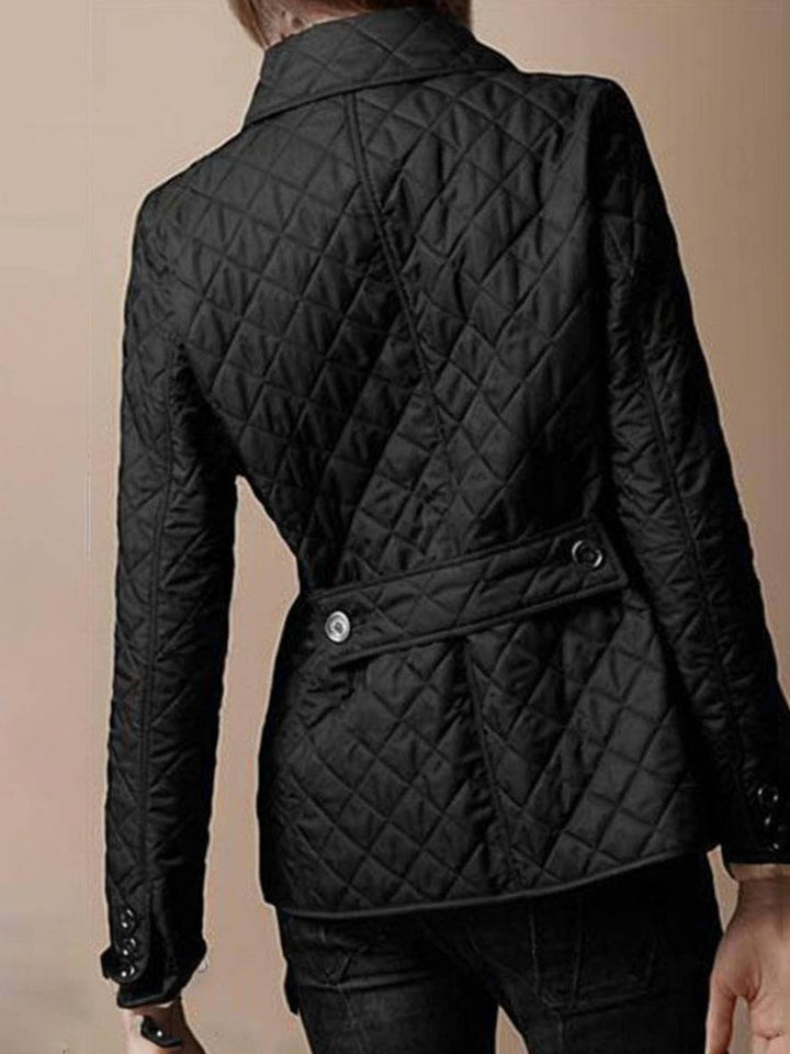 Levoire | Manteau Court Uni Avec Poches À Boutons Revers Manches Longues Femme Veste Décontractée Élégante