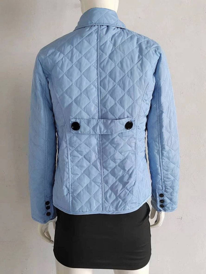 Levoire | Manteau Court Uni Avec Poches À Boutons Revers Manches Longues Femme Veste Décontractée Élégante