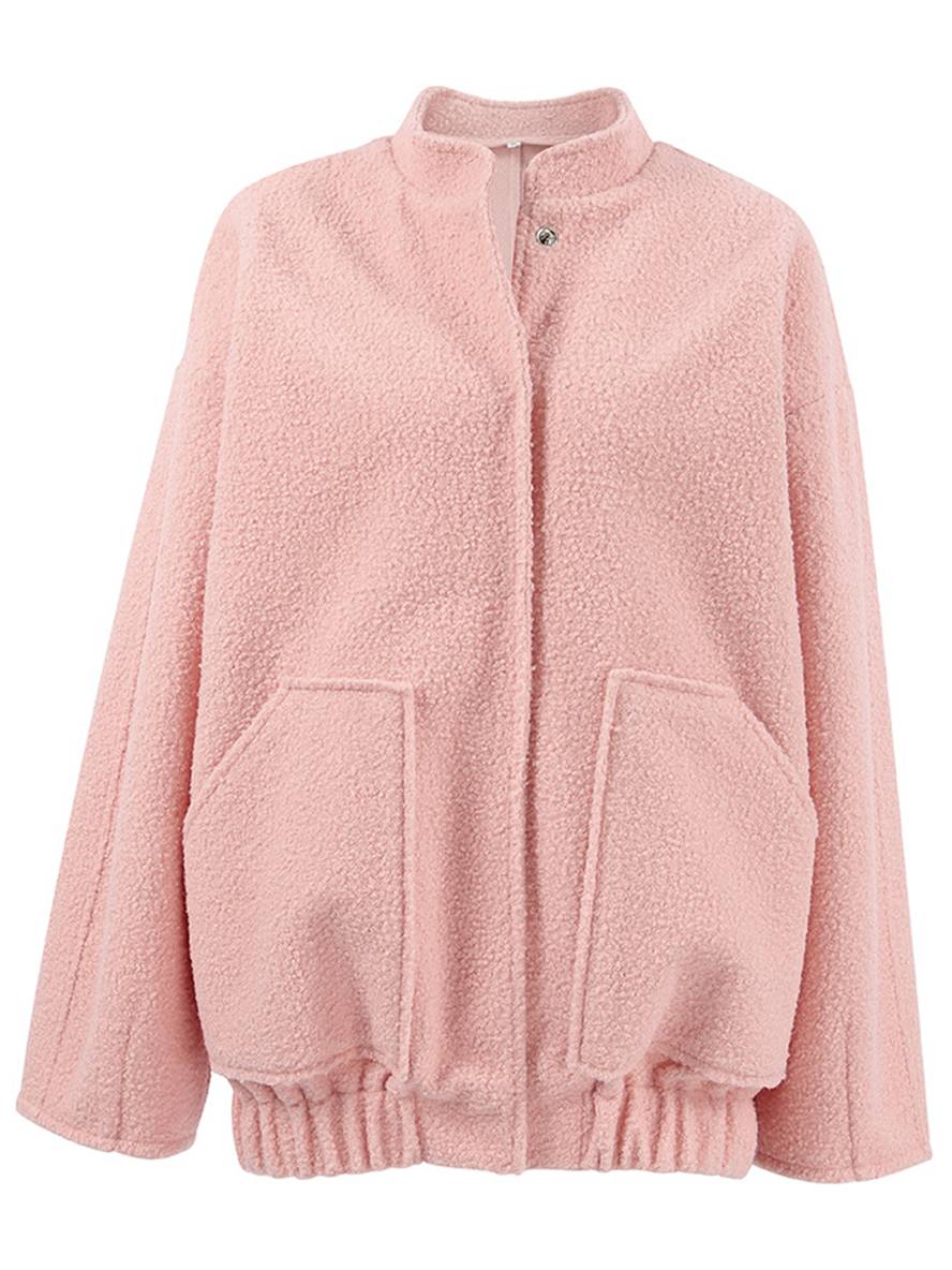Levoire | Veste Courte Unie En Polaire Avec Boutons, Poches, Col Montant Pour Femmes, Élégante Et Décontractée, Douce