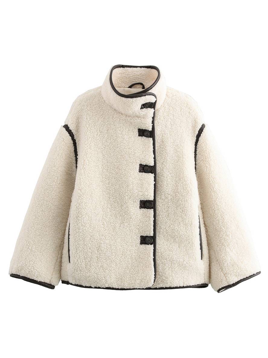 Levoire | Veste En Polaire À Col Montant, Patte De Boutonnage, Poches, Manches Longues, Femme, Loisirs, Grande Taille, Manteau D'Hiver
