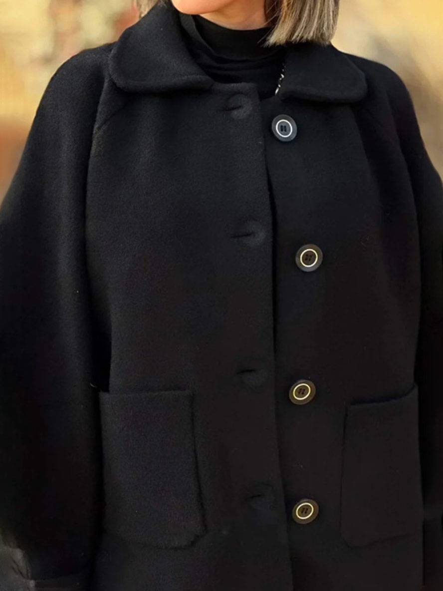 Levoire | Manteau En Fourrure Fermeture À Bouton Poches Col À Revers Manches Longues Femme Élégant Décontracté Veste Oversize
