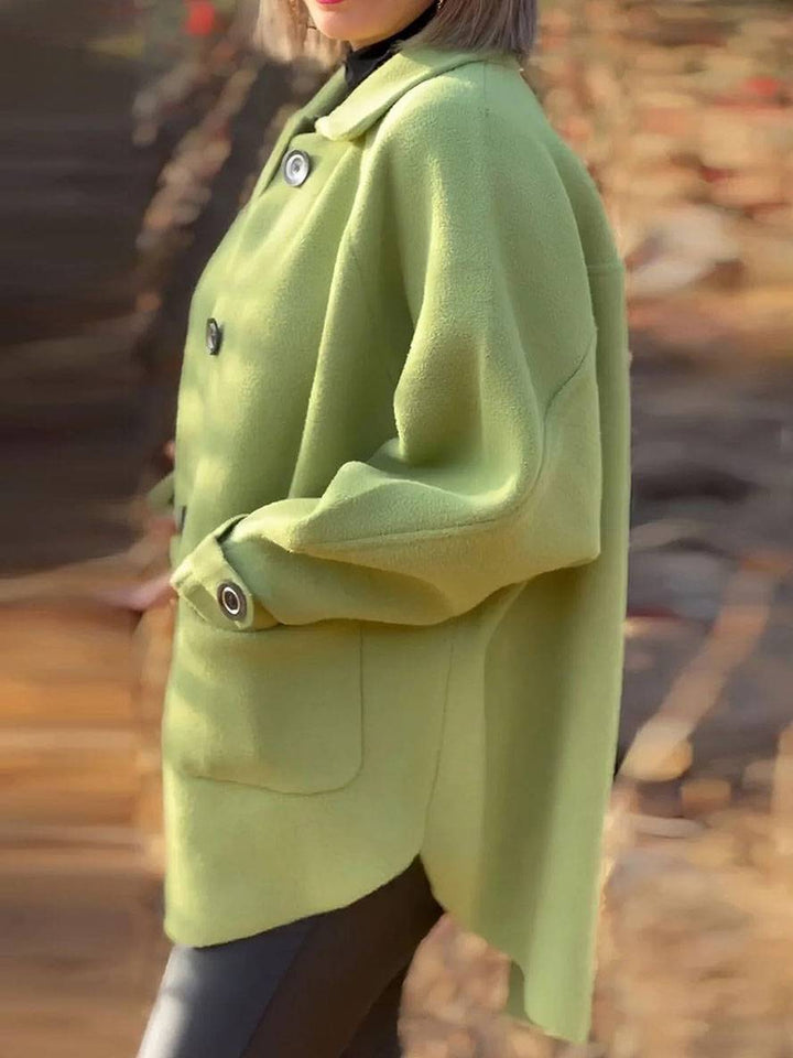 Levoire | Manteau En Fourrure Fermeture À Bouton Poches Col À Revers Manches Longues Femme Élégant Décontracté Veste Oversize