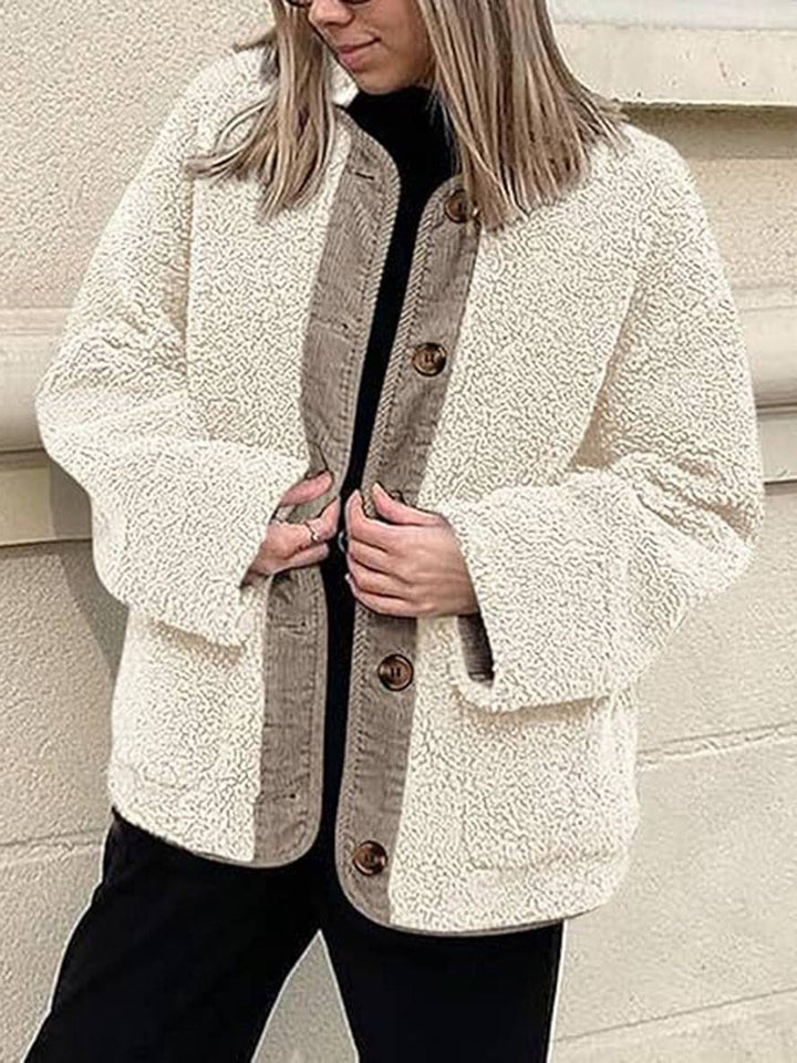 Levoire | Manteau En Velours Côtelé Avec Boutons Poches Col Rond Manches Longues Femmes Mode Décontractée Élégante Veste De Loisir