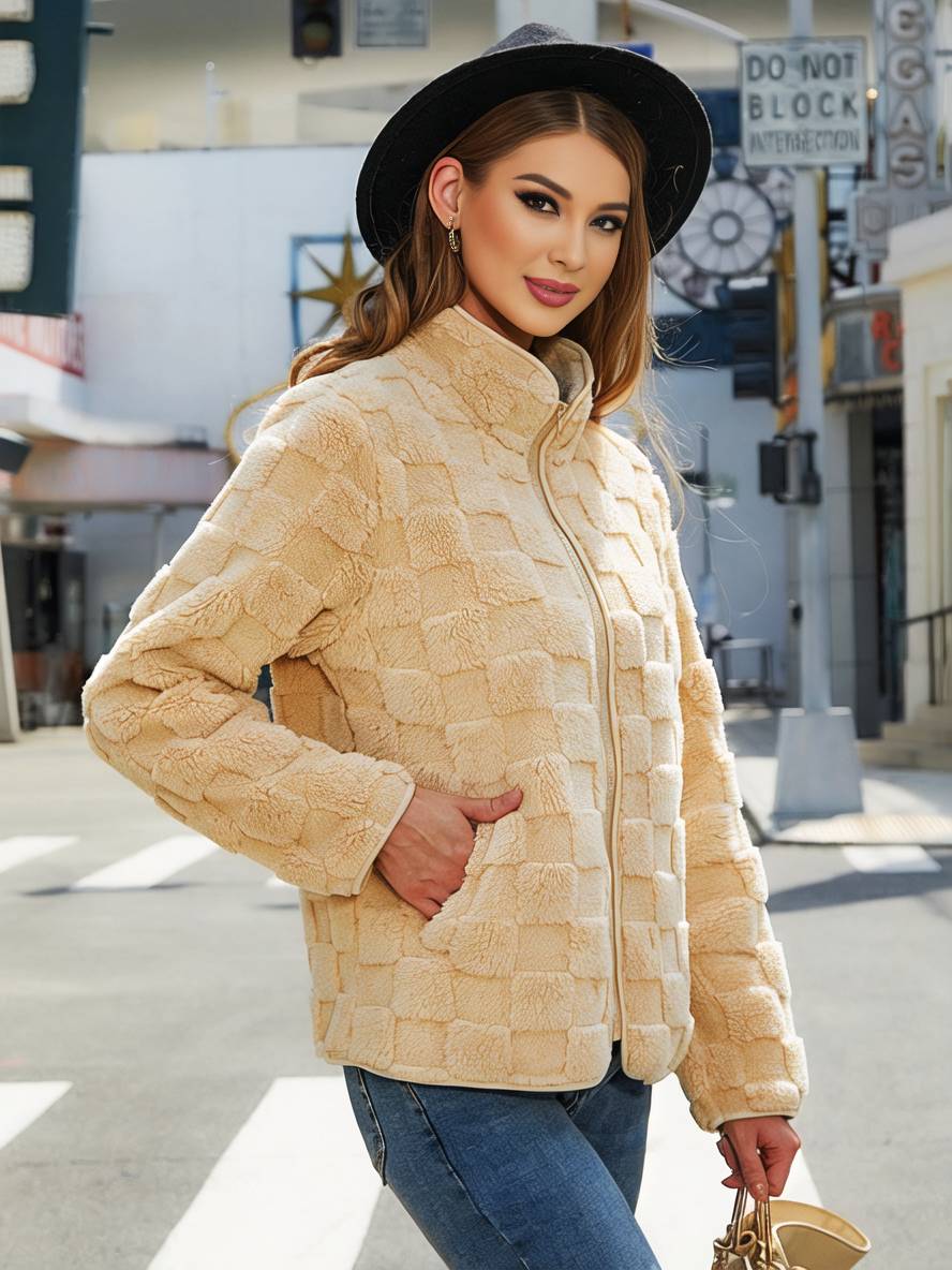 Levoire | Doudoune Avec Col Montant, Manches Longues, Poches Pour Femmes, Mode D'Hiver Décontractée, Veste