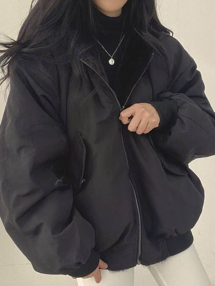Levoire | Sweat À Capuche D'Hiver Manteau Polaire Fermeture Éclair Poches Épaule Tombante Dames Décontracté Grande Taille Veste Décontractée