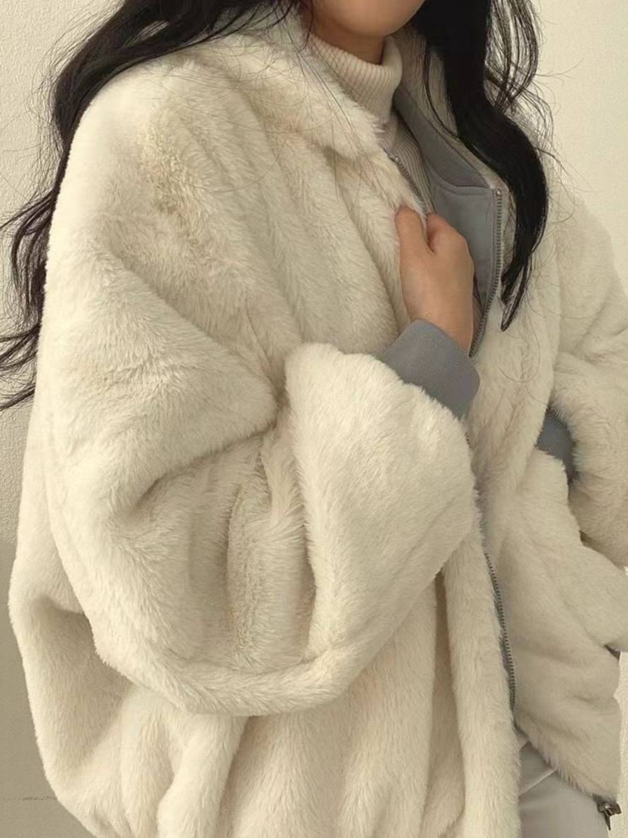 Levoire | Sweat À Capuche D'Hiver Manteau Polaire Fermeture Éclair Poches Épaule Tombante Dames Décontracté Grande Taille Veste Décontractée